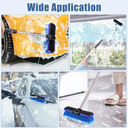 Car Wash Brush Head with Soft Bristle 10 Inch, Car Cleaning Brush with Protective Bumper for Cleaning Auto Cars Trucks RV Boat Deck (Blue) (4 Pack) - Image 7