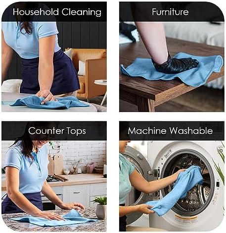 Avalon Towels Microfiber Cleaning Cloths (Value Pack of 24) - Size 12 x 12 Inches, Highly Absorbent Cleaning Rags, Lint Free, Reusable and Washable, Microfiber Towels for Cars - Image 3