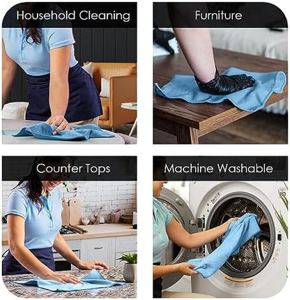 Avalon Towels Microfiber Cleaning Cloths (Value Pack of 12) - Size 12 x 12 Inches, Highly Absorbent Cleaning Rags, Lint Free, Reusable and Washable, Microfiber Towels for Cars - Image 3