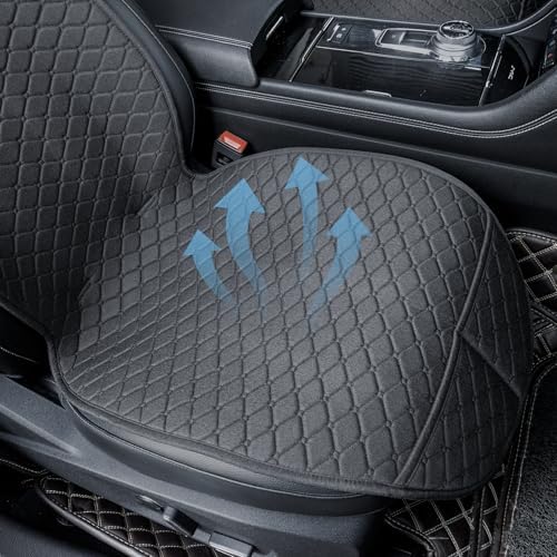 Linen Car Seat Covers for Cars, Front Car Seat Cover Protectors with Storage Bags, Anti-Slip & Soft Automotive Seat Cushion Universal Fit for Most Sedan, SUVs, Vehicles (Deep Grey) - Image 4