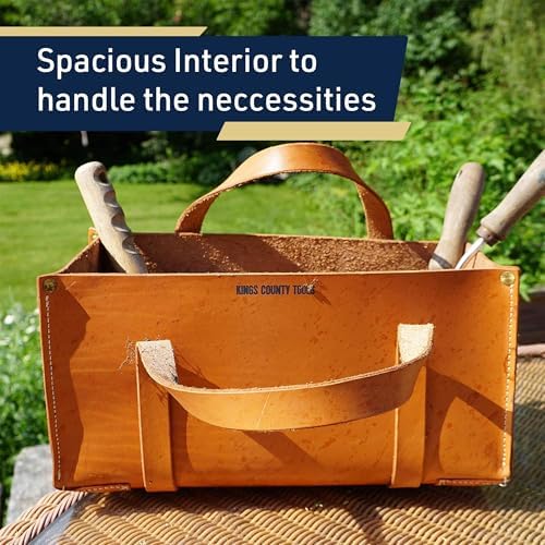 Kings County Tools Heavy Duty Buffalo Leather Tote Tool Bag, 15x7x7-Inch - Image 2