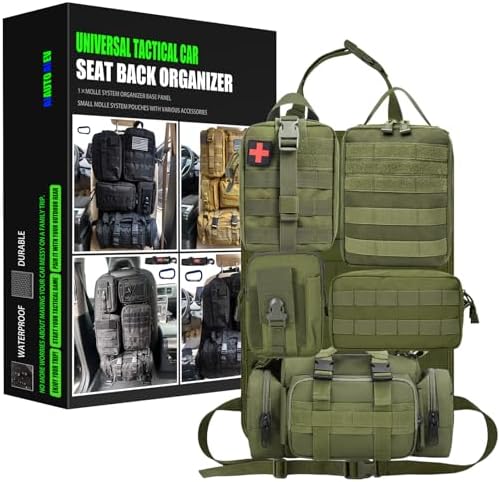 7 PACK Tactical Seat back organizer Truck organizer With 6 Detachable Pouches Universal For Car Truck Ford Jeep Military-Grade Heavier Panels With Multi-functional Packs (Army green) by AIAUTOAIEVAutoPart