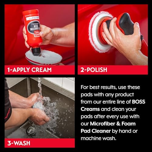 Griot's Garage BOSS 6.5” Microfiber Pads for Car Polishing and Detailing, Buffing Pads for Moderate and Severe Scratch Removal, Set of 2 - Image 4