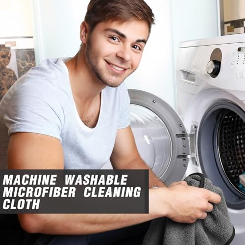 Tallew 18 Pcs Gray Microfiber Towels: 16"x16" Microfiber Drying Towels Bulk Micro Fiber Car Cleaning Cloth for Cars Drying Washing Polishing Cleaning Household Supplies - Image 5