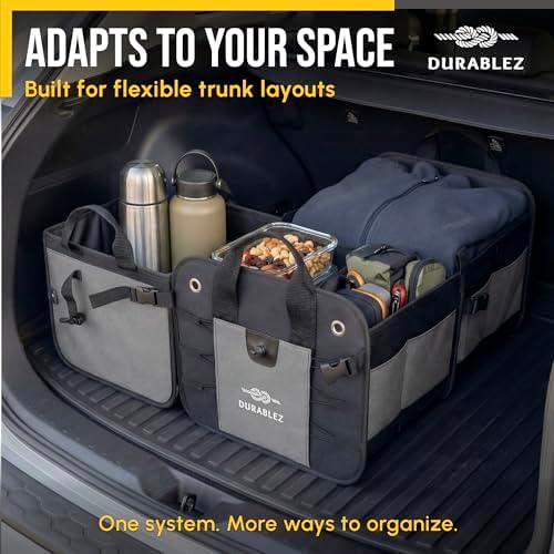 Large Car Trunk Organizer - Trunk Storage - Modular Detachable Configurable Collapsible - for SUV Minivan Truck Sedan Van - 3 Compartment XL, Gray - Image 4