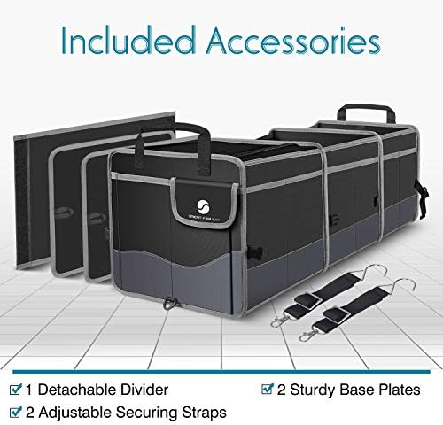 Trunk Organizer with Cooler, Collapsible Trunk Storage Container with Non Slip Bottom Strips, Large Multi-Compartment Waterproof Car Trunk Organizer Groceries for Vehicle Sedan, Suv, Truck,Van(Black) - Image 5