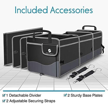 Trunk Organizer with Cooler, Collapsible Trunk Storage Container with Non Slip Bottom Strips, Large Multi-Compartment Waterproof Car Trunk Organizer Groceries for Vehicle Sedan, Suv, Truck,Van(Black) - Image 5