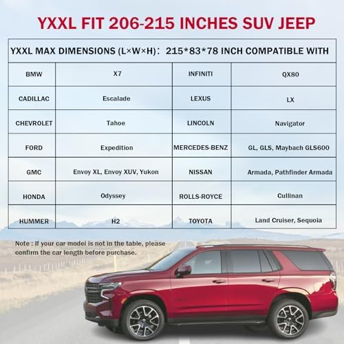 Car Cover Waterproof All Weather SUV - Coverado Black Car Cover UV Protection with Zipper Door, Cotton Backing Snowproof Hail Protection Windproof, Universal Fit for SUV (206"-215") - Image 6