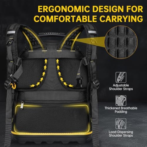 Tool Backpack Heavy Duty with 52 Pockets, 41L Large HVAC Tool Bag Backpack - Image 5