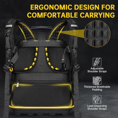 Tool Backpack Heavy Duty with 52 Pockets, 41L Large HVAC Tool Bag Backpack - Image 5