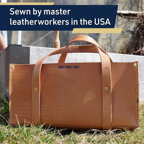 Kings County Tools Heavy Duty Buffalo Leather Tote Tool Bag, 15x7x7-Inch - Image 4