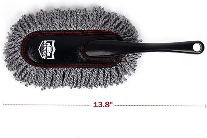 Car Duster Exterior Scratch Free,Car Dust Brush with Extendable Telescoping Handle to Remove Dust Pollen,Duster for Car,Truck,RV and Motorcycle,Large Auto Mop Duster Head, Wax Cotton Hair