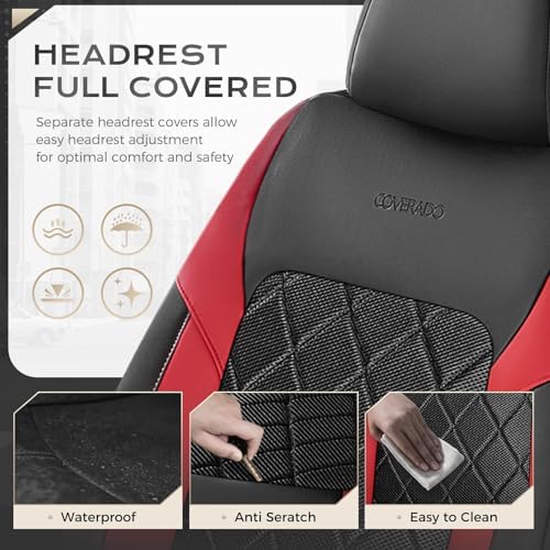 Coverado Car Seat Covers, Front Seat Covers, 2 Front Automotive Seat Cover, Mesh Breathable Seat Protectors, Universal Fit for Most Cars - Image 4