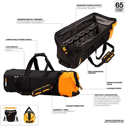 ToughBuilt – Massive Mouth Tool Bag, Heavy-Duty Fabric Wide-Mouth Bag with Rigid Frame, Waterproof Hard Base & Reinforced Handles - Image 2