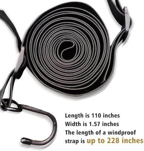 SEAZEN Car Cover Straps Wind Protector, 3Pcs Adjustable Elastic Windproof Ropes Protect Car Cover from High Winds, Universal Fit Most Cars (Black) - Image 5