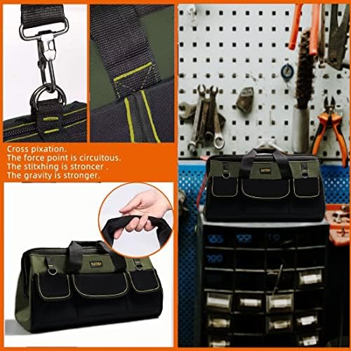 FASTECH 20-inch Wide Mouth Tool Bag with Water Proof Molded Base, Wide Mouth Tool Tote Bag, Waterproof Tool Organizer Bag for Men with Adjustable Shoulder Strap(No Bottom Shell) - Image 7