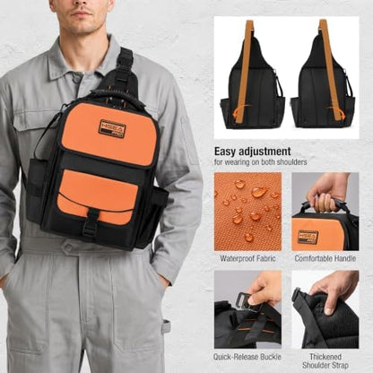 HISEA Electrician Tool Chest Bag, Tactical HVAC Tool Bag with 21 Pockets - Image 4