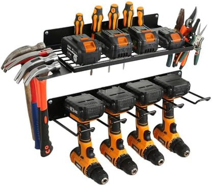 UU-Major Power Tool Organizer for Garage Organization,Drill Holder Wall Mount for Tool Stoarge, Tool Organizers and Garage Storage Shelves for Charging.Heavy Duty With 4 Holders by UU-Major
