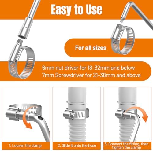 Housolution 250 PCS Pipe Clamps from 1/4" to 2.5" (6-63mm) with Clamp Tool - Image 6
