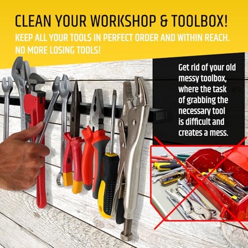 HMmagnets 24" Heavy-Duty Magnetic Tool Holder (Upgraded Version) - Extremely Powerful Magnetic Pull Force to Hold Heavy Tools - Professional Space-Saving Magnetic Bar - Tool Organizer Rack/Strip - Image 6