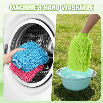 24 Pack Car Wash Mitts Bulk Microfiber Wash Mitts, 4 Colors - Image 6
