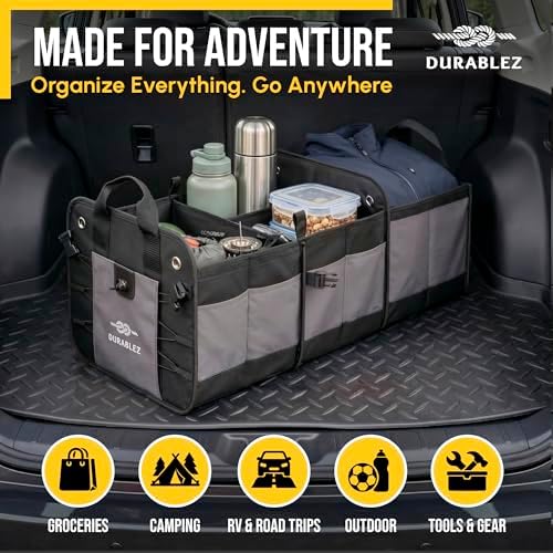 Large Car Trunk Organizer - Trunk Storage - Modular Detachable Configurable Collapsible - for SUV Minivan Truck Sedan Van - 3 Compartment XL, Gray - Image 3
