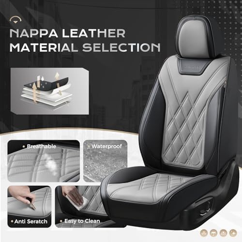 Coverado Car Seat Covers, Front Covers for Cars, Car Seat Cover Front Seats, Automotive Seat Cover, Waterproof, Leather Car Seat Cushion, Universal Interior Covers Seat Protectors for Most Cars - Image 2