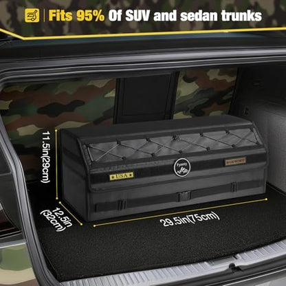 Fyzeoty Car Trunk Organizer for SUV and Sedan, Tactical‑Black, 29.5 in - Image 2