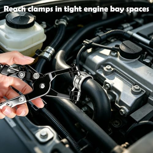 17 PCS Hose Clamp Pliers Set with Flexible Long Reach Cable, Professional Radiator & Fuel Line Removal Kit. (17 PCS) - Image 5