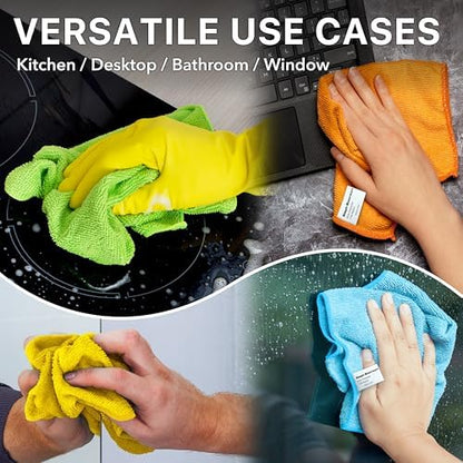 Simple Houseware 12" x 16" Microfiber Cleaning Cloth 150 Pack, 4 Colors - Image 7