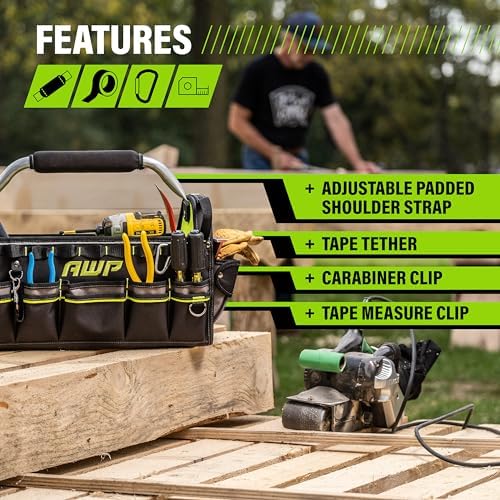 AWP Tool Bags, Premium Tool Bag, Black, Durable Tool Tote, for Professionals and Contractors - Image 2