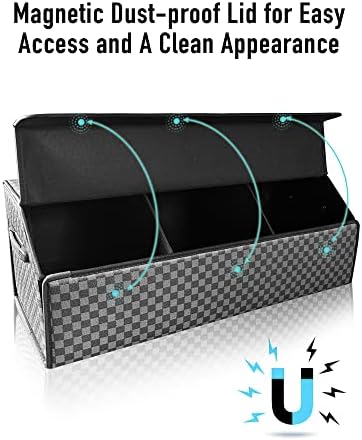 Fyzeoty Car Trunk Organizer for SUV and Sedan, Blue-Gray, 29.5 inches - Image 3