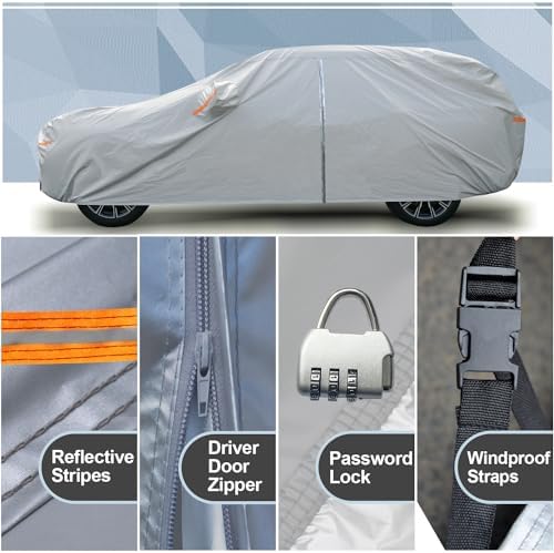 Kayme Car Cover Waterproof All Weather Fit SUV (180 to 190 Inch) H5 - Image 6