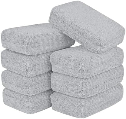 AIDEA Microfiber Applicator Pad-8 Pack, Car Wash Sponge, Grey by AIDEAHOME