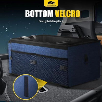 MIKKUPPA Trunk Organizer with Lid - 65L Collapsible Car Organizer, Blue - Image 3