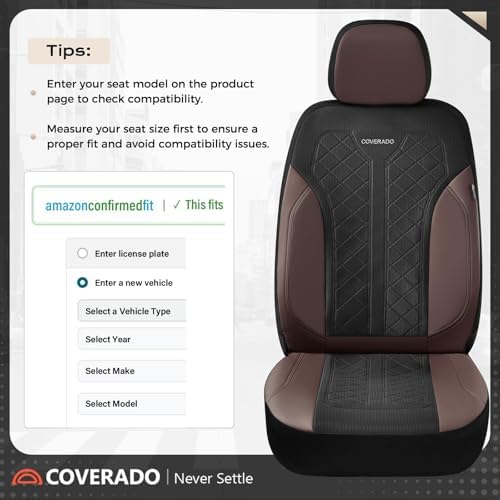 Coverado Automotive Car Seat Cover for 2 Seats,Front Seat Covers, Seat Covers 2-Pack, Driver Car Seat Protectors Universal Fit for Most Vehicles, SUV, Truck, Sedan - Image 4