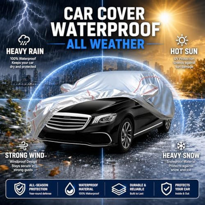 Car Cover Waterproof All Weather, 8-Point Fastening for -Benz S-Class - Image 6
