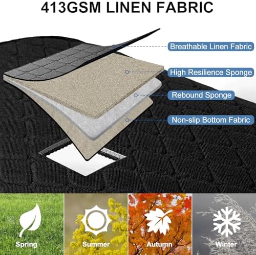 Linen Car Seat Covers for Cars, Front Car Seat Cover Protectors with Storage Bags, Anti-Slip & Soft Automotive Seat Cushion Universal Fit for Most Sedan, SUVs, Vehicles (Deep Grey) - Image 3