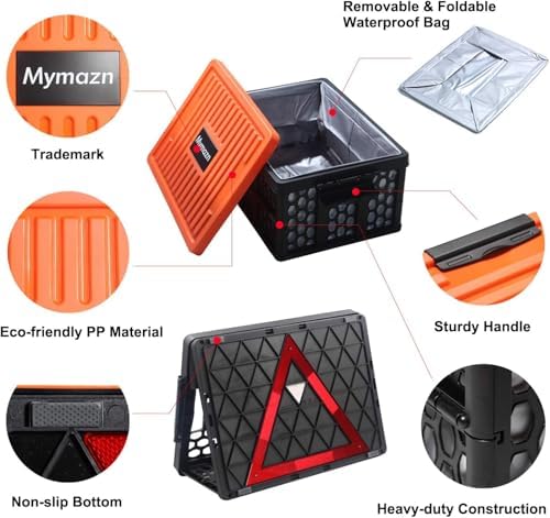 Mymazn Trunk Organizer Plastic for Car, Orange - Image 4