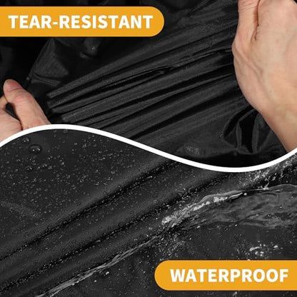 Universal Car Cover Waterproof All Weather 210D-PU, UV Sun Rain Protection, Fits for Sedan Length 178"-186", with Left Side Zipper, Black - Image 7