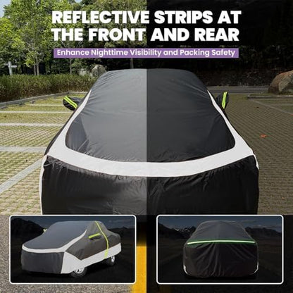 Waterproof Heavy Duty Truck Cover Custom Full Exterior Covers with Sunshade, Cotton Liner, Breathable Ventilation Mesh and Zipper, Fit (Truck XL-Length 240 to 254 inch) - Image 6