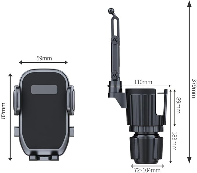 Cup Holder Phone Mount for Car, 2 in 1 Cell P Car Mount 360 Rotation Cup Holder Expander for Stanley 10-40oz Drink Bottles, Mugs and Phone Compatible with iPhone Samsung