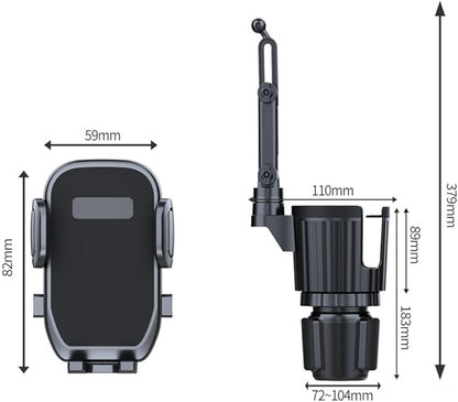 Cup Holder Phone Mount for Car, 2 in 1 Cell P Car Mount 360 Rotation Cup Holder Expander for Stanley 10-40oz Drink Bottles, Mugs and Phone Compatible with iPhone Samsung