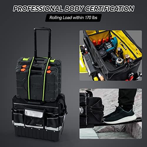 MARUTAI 18in Rolling Tool Bag with Wheels, 29 Pocket Organizer for Jobsites - Image 2