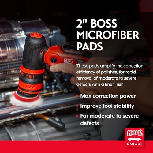 Griot's Garage BOSS 2” Microfiber Pads for Car Polishing and Detailing, Buffing Pads for Moderate and Severe Scratch Removal, Set of 4 - Image 2