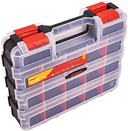 Amtech S6463 Double-Sided Storage Organiser Screw, Assortment Box for Hardware, 34 Adjustable Compartments, Durable Plastic Construction, 32 x 26 x 8cm - Image 4