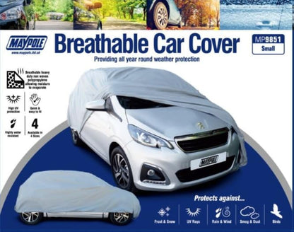 Maypole Breathable Full Cover for Small Cars Water Resistant, Grey - Image 3
