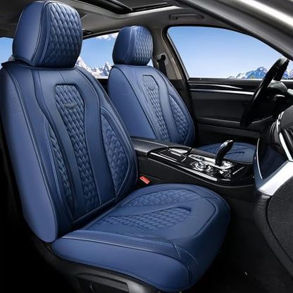 Coverado Seat Covers, Car Seat Covers Front Seats, Blue Car Seat Cover, Waterproof Car Seat Covers, Car Seat Cushion, Front Car Seat Covers Leatherette Car Seat Protector Universal Fit Most Cars by COVERADOAUTO