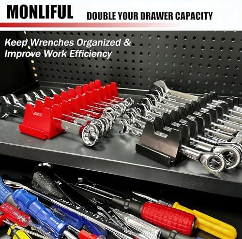 84 pcs Magnetic Modular Wrench Organizers for Tool Drawers - Wrench Rack with Metric&SAE Labels,Tool Storage Set Wrench Holder,Festival for Father and Boyfriend - Image 2
