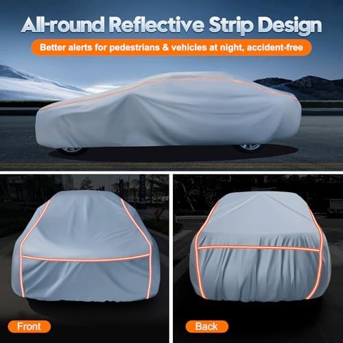 Car Cover Waterproof All Weather 5 S Quick Install Universal Fit Sedan/Coupe/Cabrio (5.Fit Sedan/Coupe/Cabrio Length 178-185 Inch) - Image 6